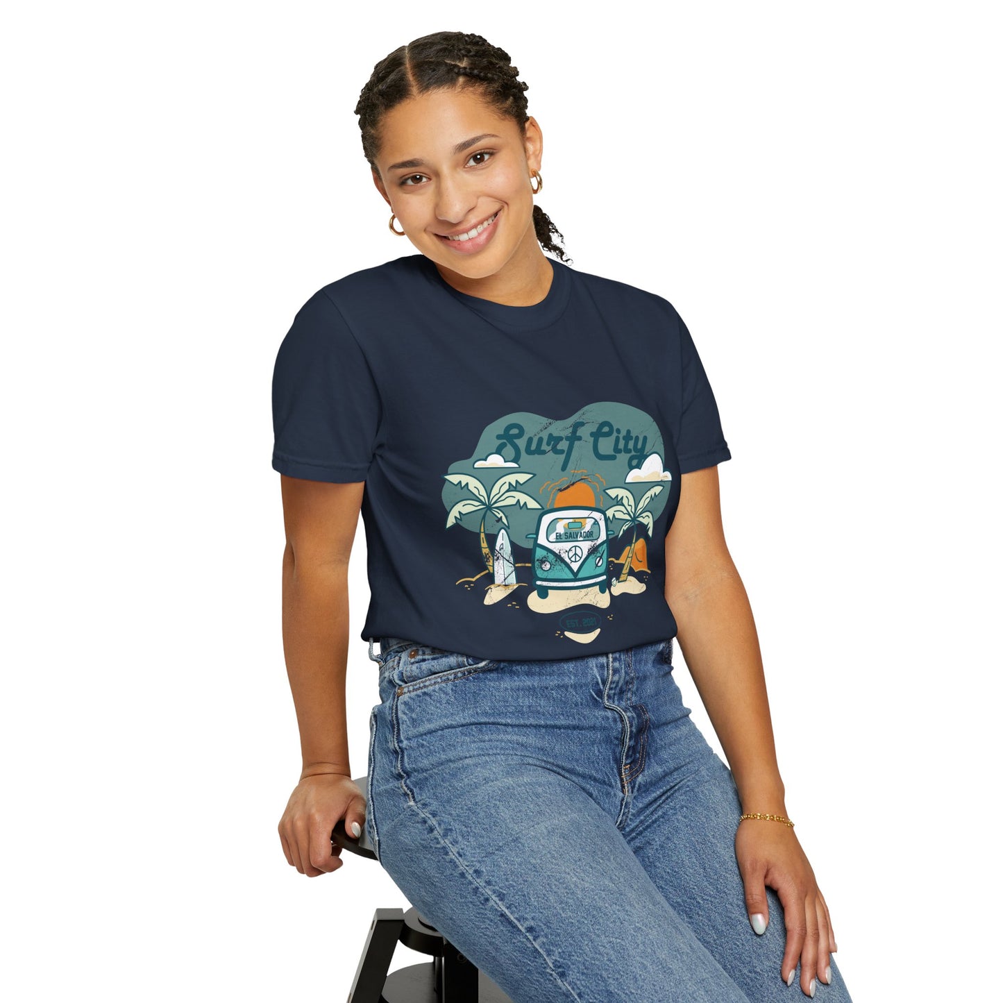 Surf City - El Salvador Unisex Garment-Dyed T-shirt