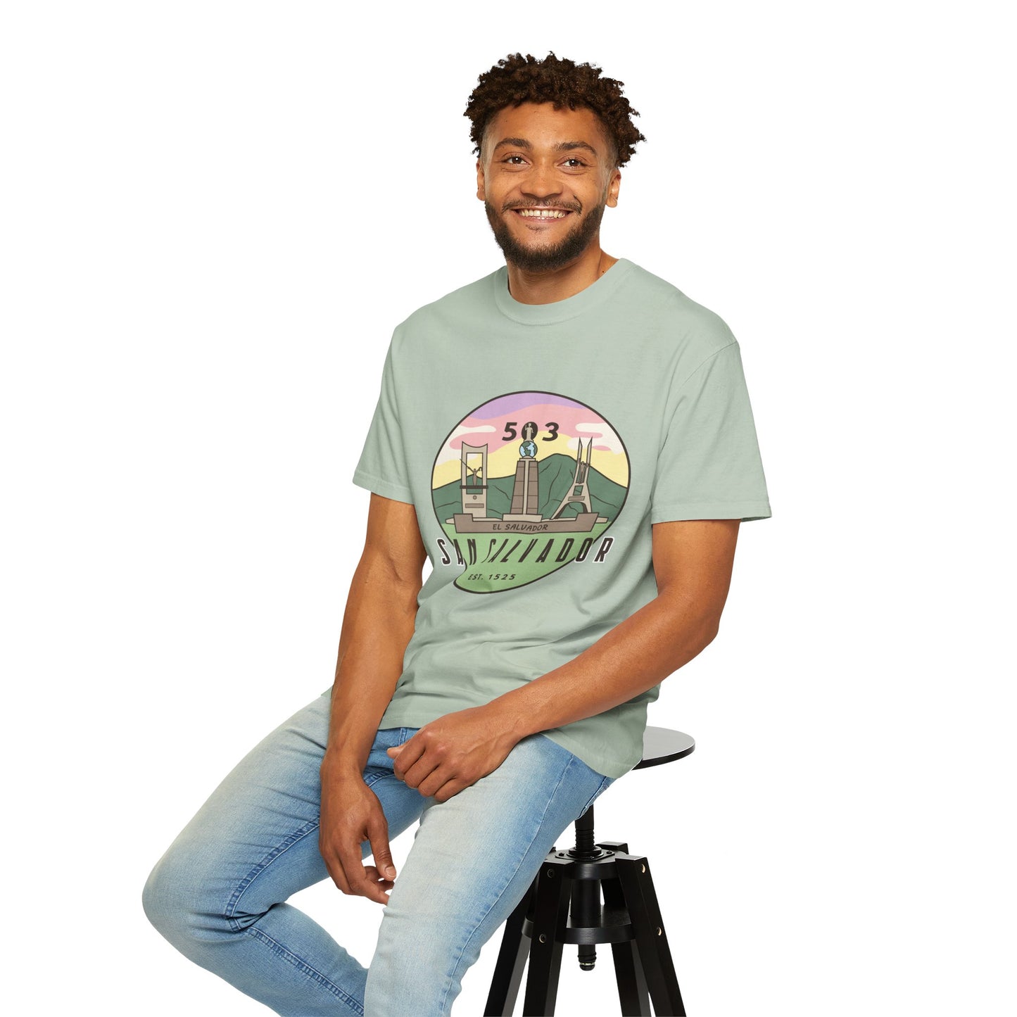 San Salvador 503 - El Salvador Unisex Garment-Dyed T-shirt
