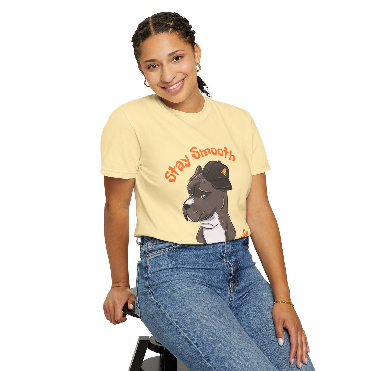 “Stay Smooth, Stay True” Pitbull - Unisex Garment-Dyed T-shirt