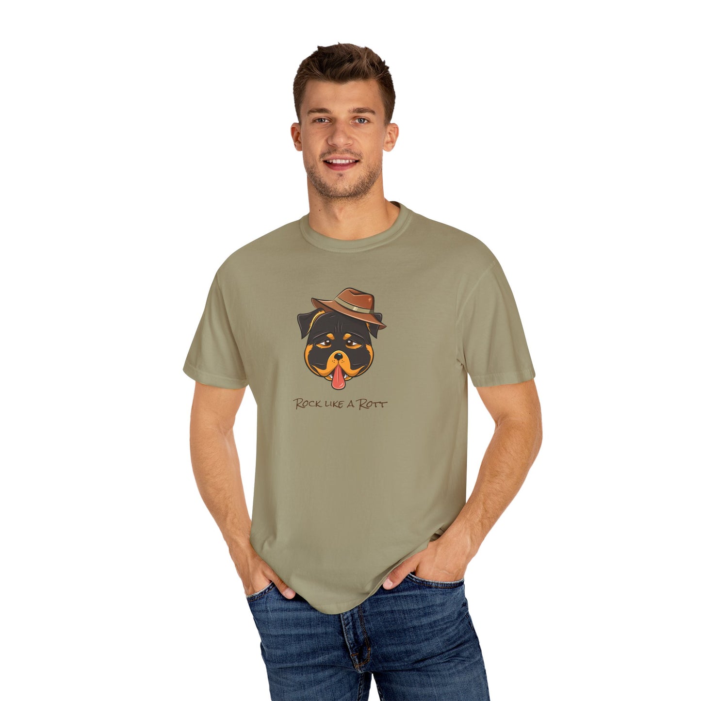 “Rock like a Rott” Rottweiler - Unisex Garment-Dyed T-shirt