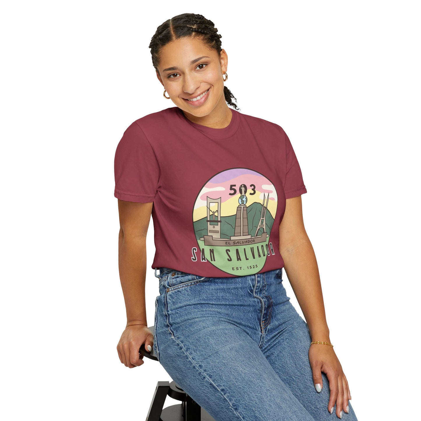 San Salvador 503 - El Salvador Unisex Garment-Dyed T-shirt