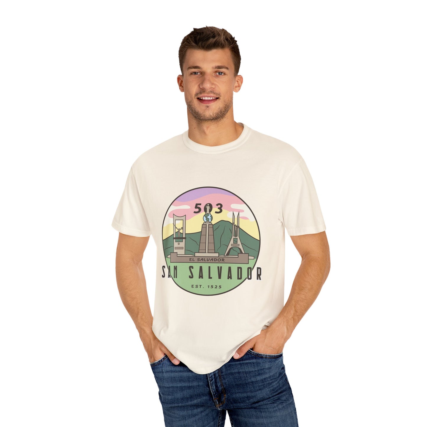 San Salvador 503 - El Salvador Unisex Garment-Dyed T-shirt