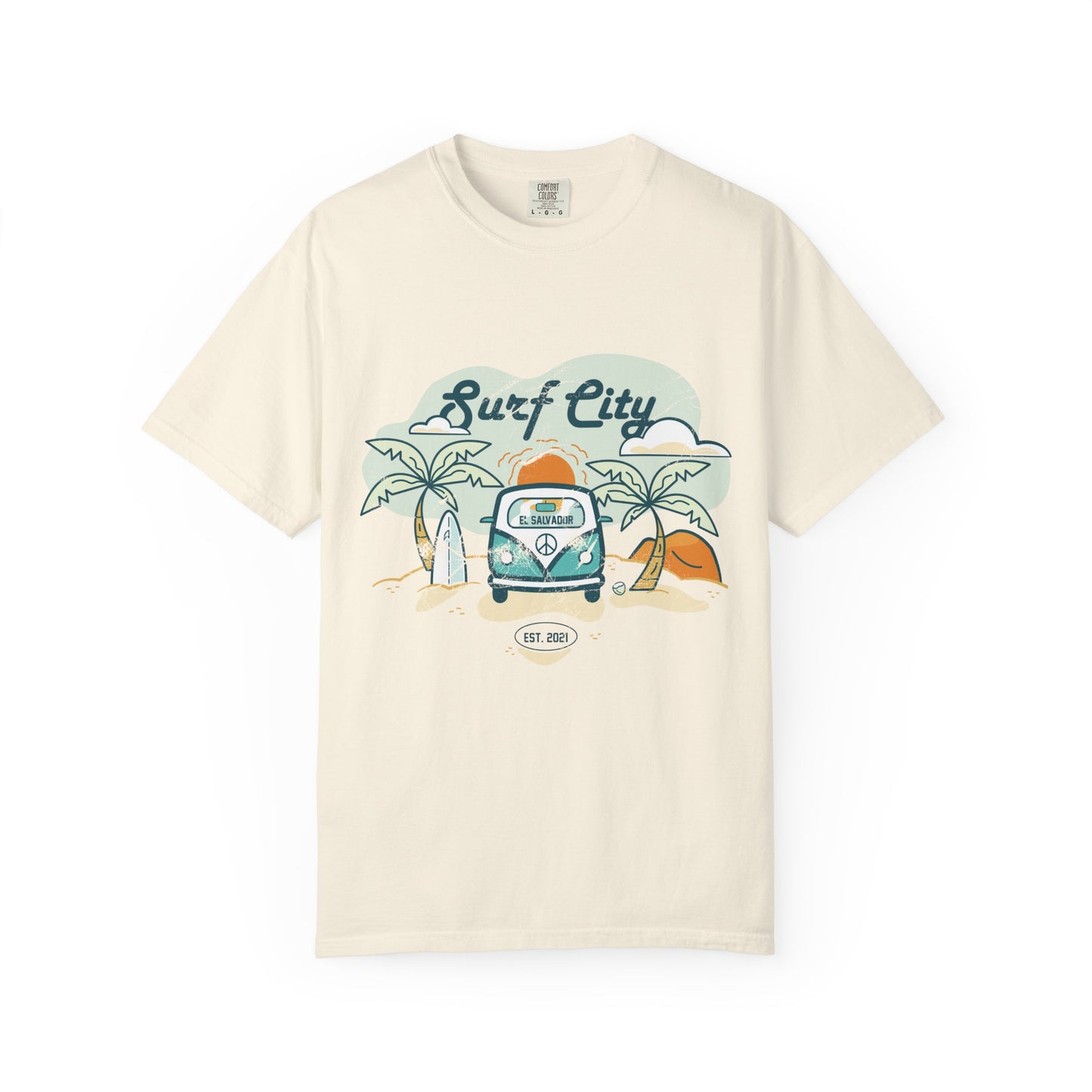 Surf City - El Salvador Unisex Garment-Dyed T-shirt