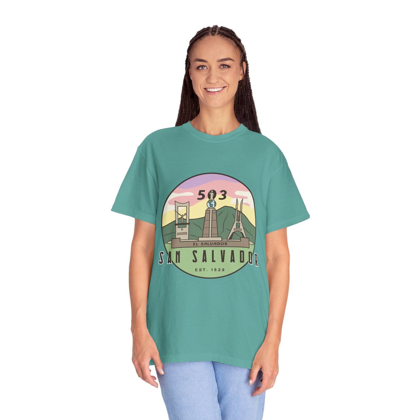 San Salvador 503 - El Salvador Unisex Garment-Dyed T-shirt