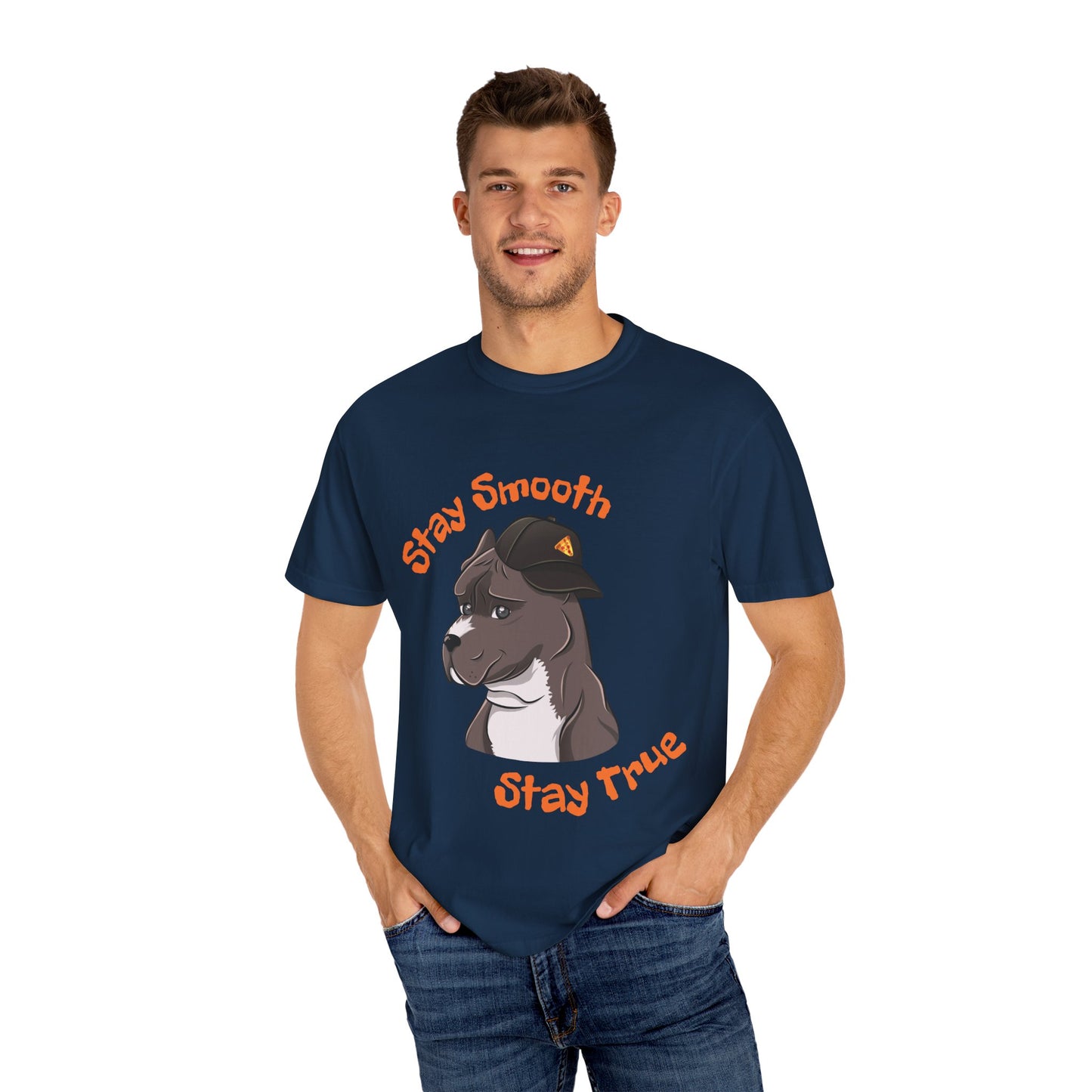 “Stay Smooth, Stay True” Pitbull - Unisex Garment-Dyed T-shirt