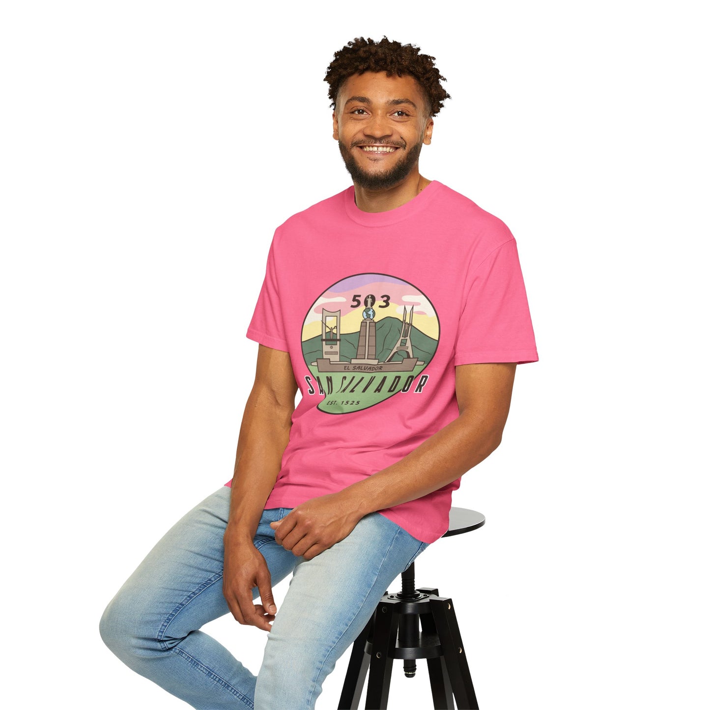 San Salvador 503 - El Salvador Unisex Garment-Dyed T-shirt