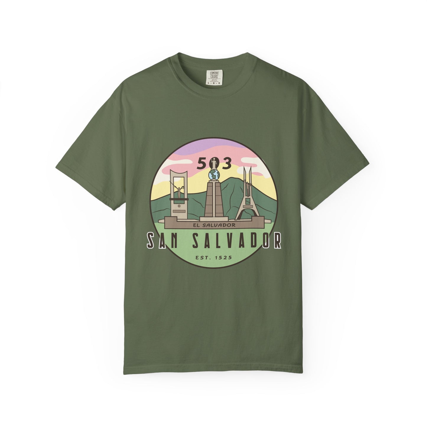 San Salvador 503 - El Salvador Unisex Garment-Dyed T-shirt