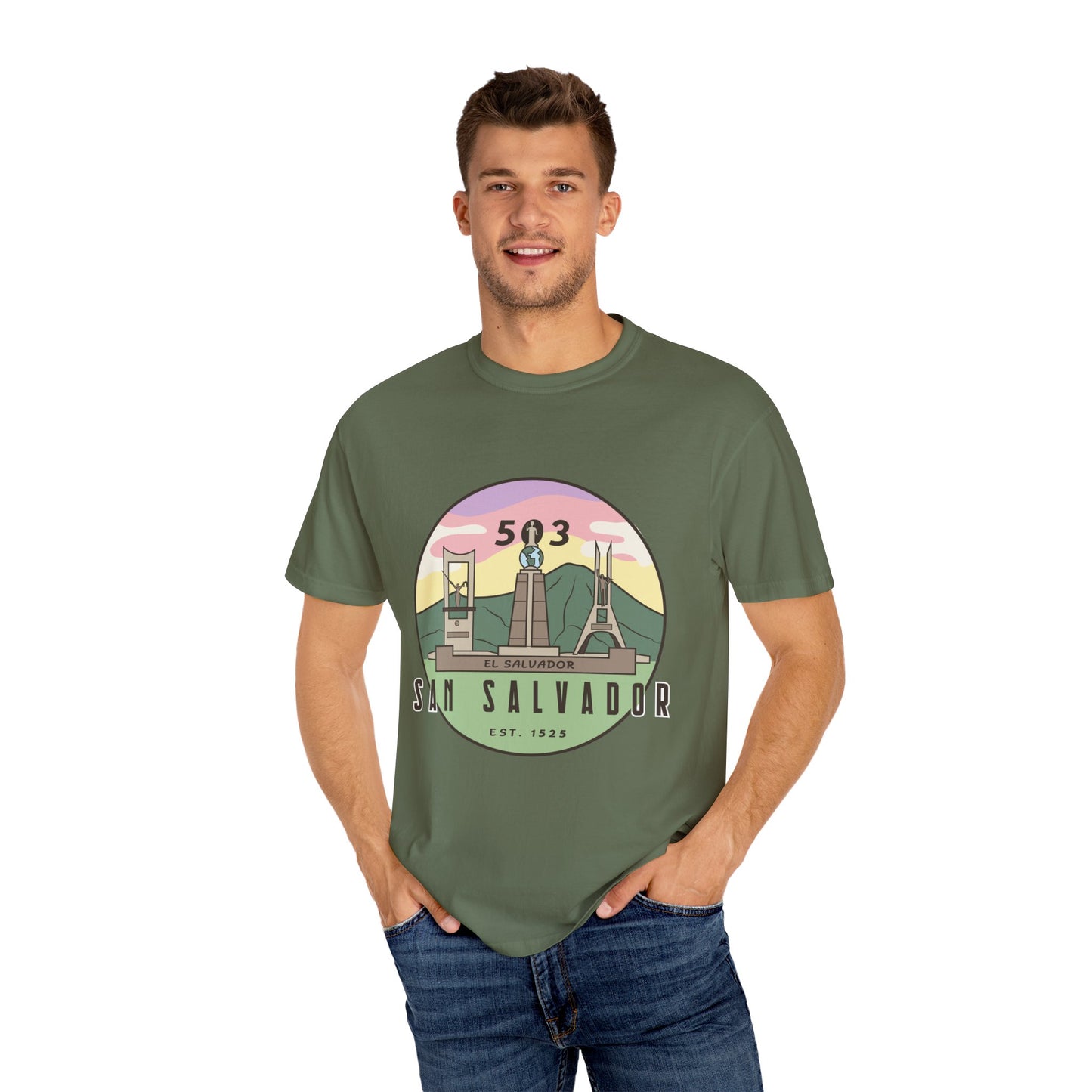 San Salvador 503 - El Salvador Unisex Garment-Dyed T-shirt