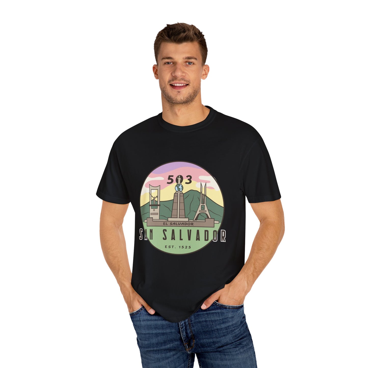 San Salvador 503 - El Salvador Unisex Garment-Dyed T-shirt