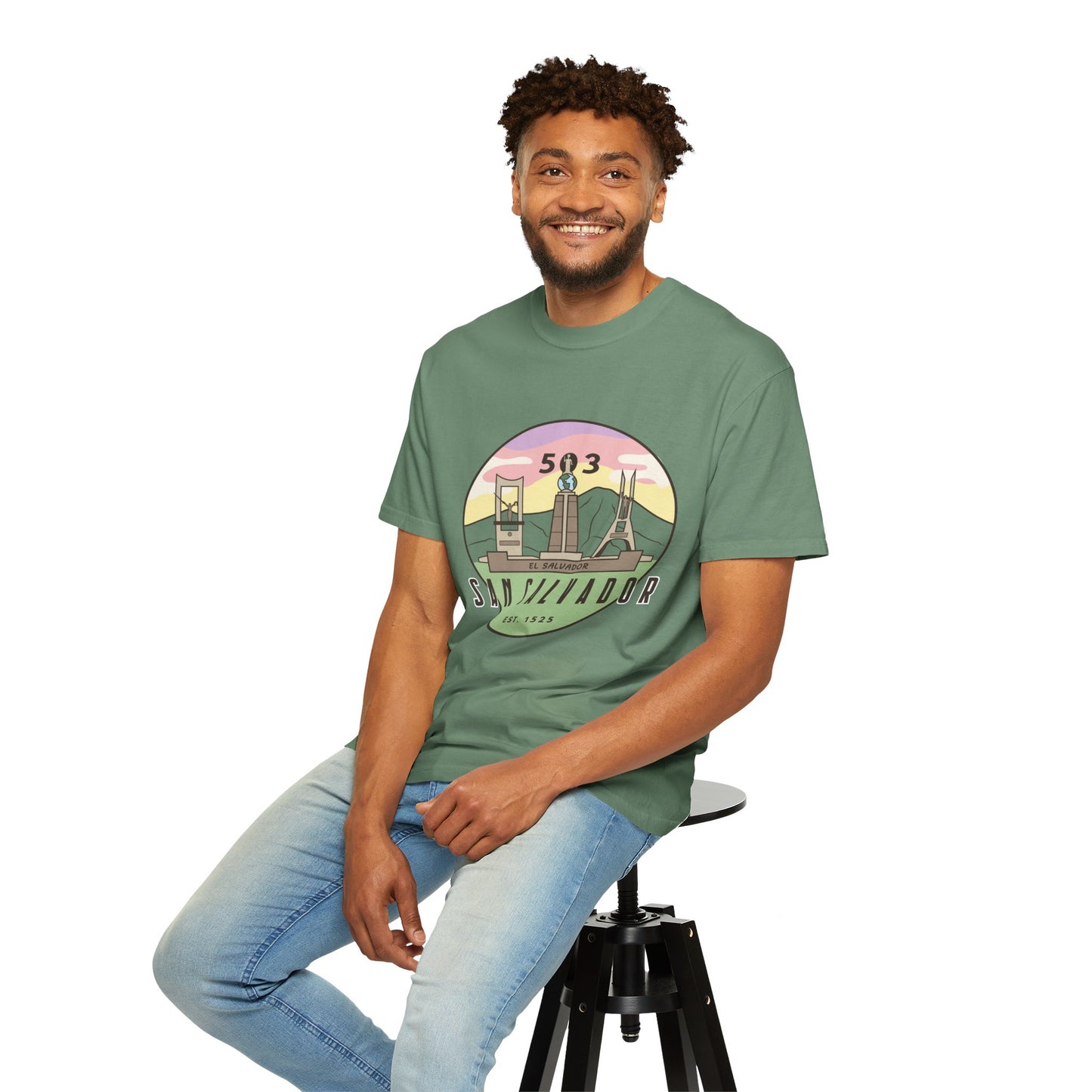 San Salvador 503 - El Salvador Unisex Garment-Dyed T-shirt