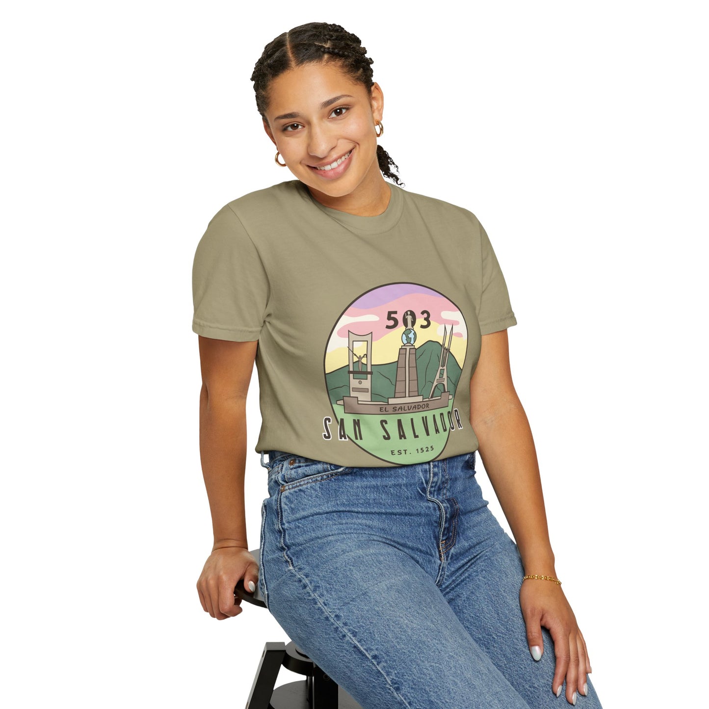 San Salvador 503 - El Salvador Unisex Garment-Dyed T-shirt