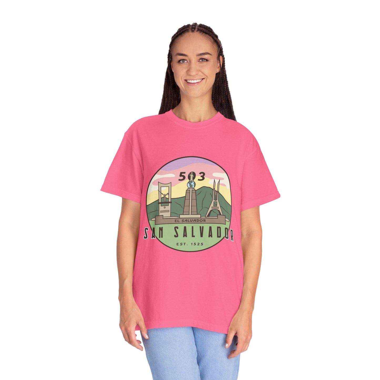 San Salvador 503 - El Salvador Unisex Garment-Dyed T-shirt