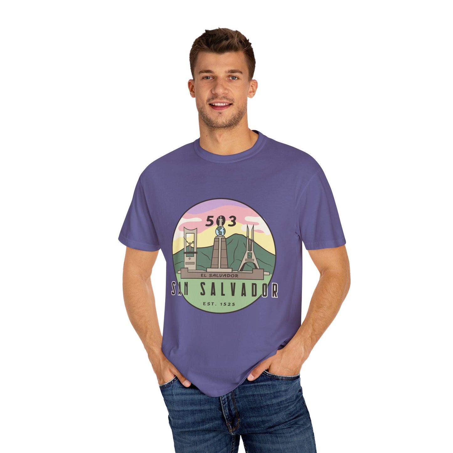 San Salvador 503 - El Salvador Unisex Garment-Dyed T-shirt