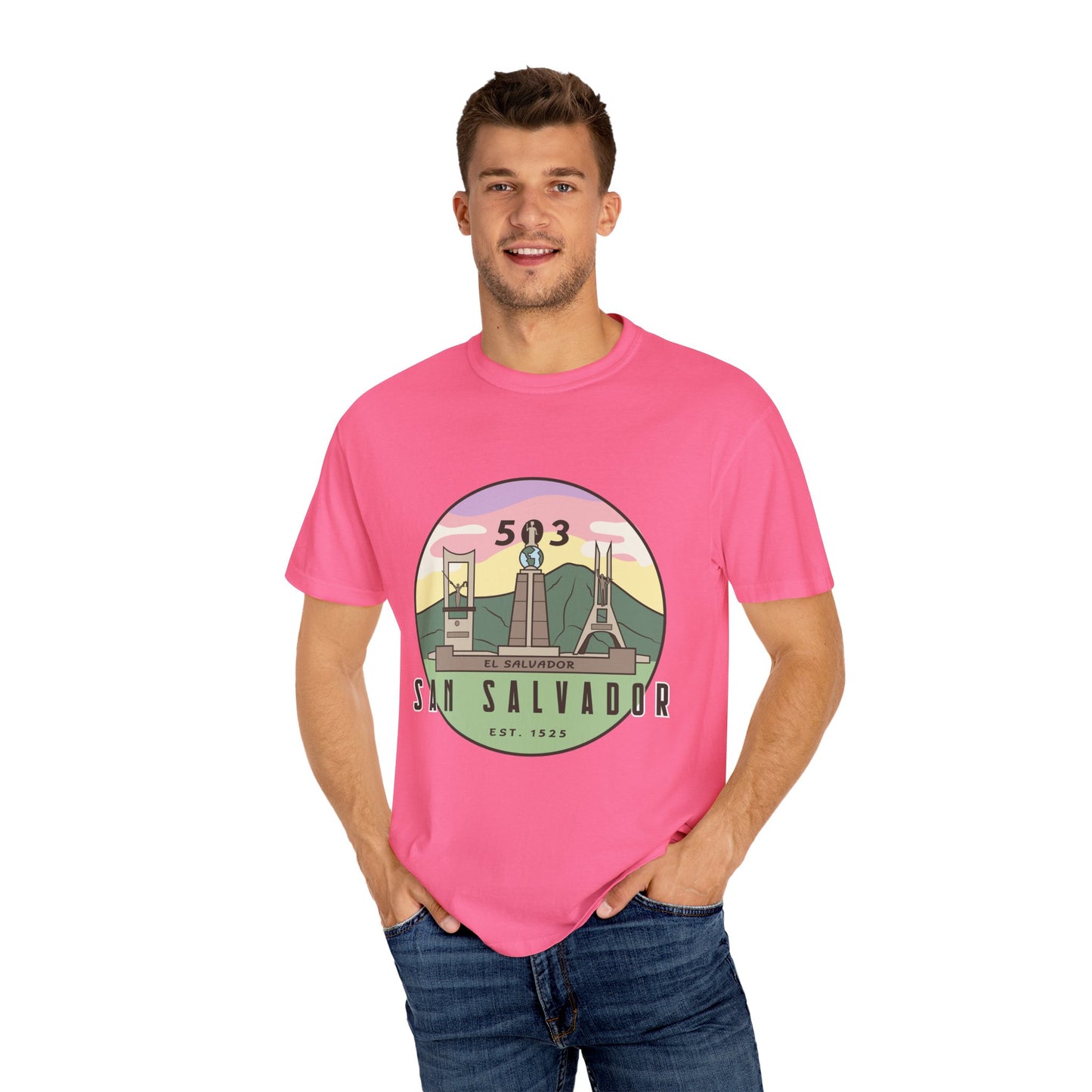 San Salvador 503 - El Salvador Unisex Garment-Dyed T-shirt