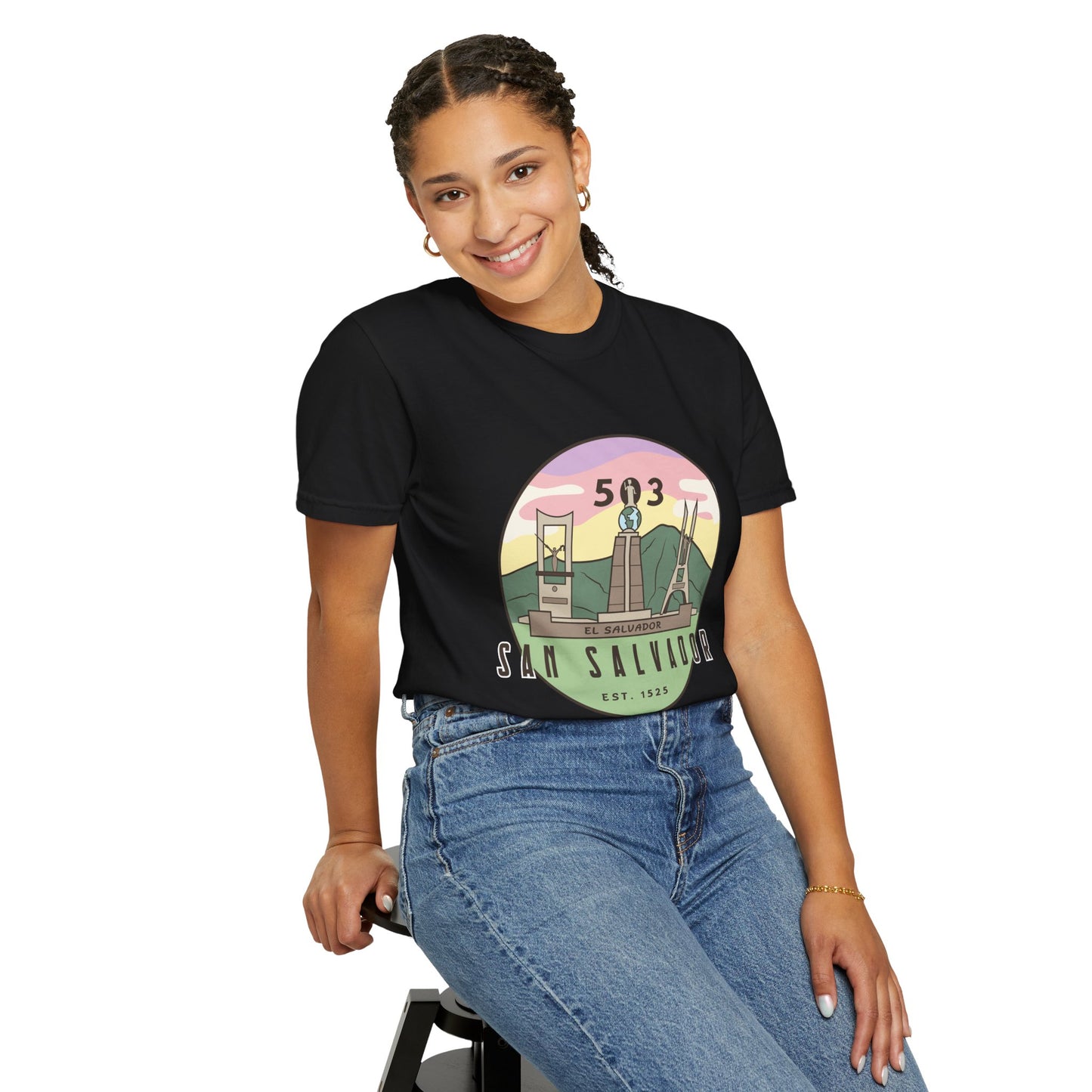San Salvador 503 - El Salvador Unisex Garment-Dyed T-shirt