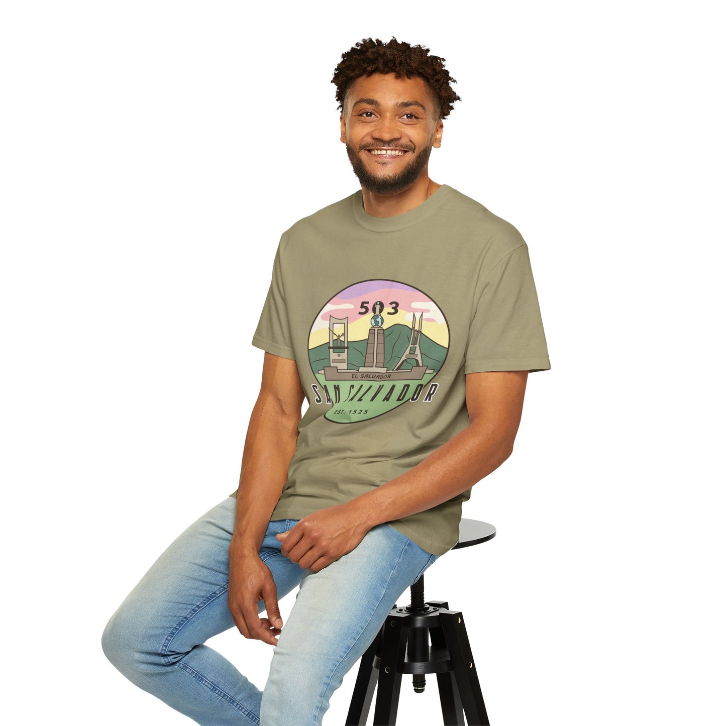 San Salvador 503 - El Salvador Unisex Garment-Dyed T-shirt