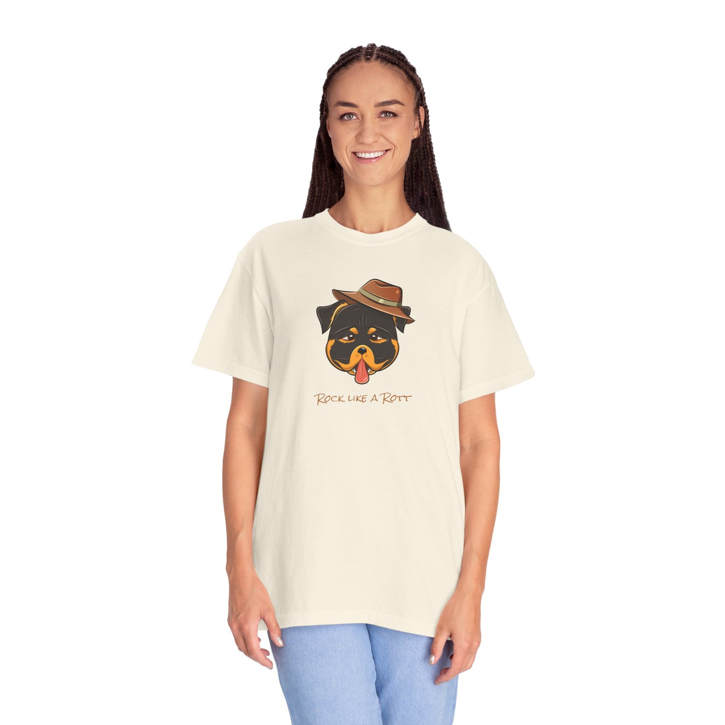 “Rock like a Rott” Rottweiler - Unisex Garment-Dyed T-shirt