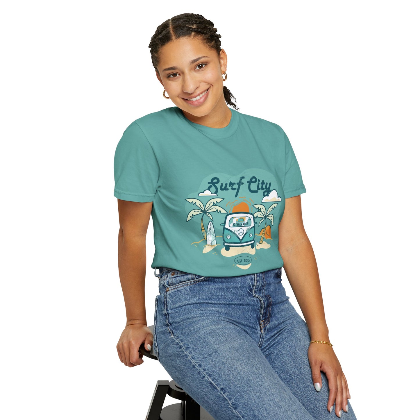Surf City - El Salvador Unisex Garment-Dyed T-shirt