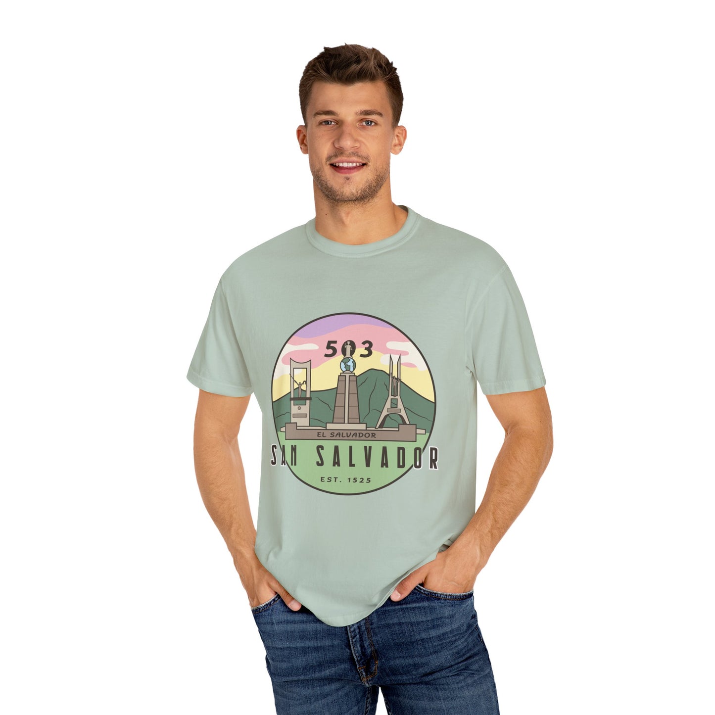 San Salvador 503 - El Salvador Unisex Garment-Dyed T-shirt
