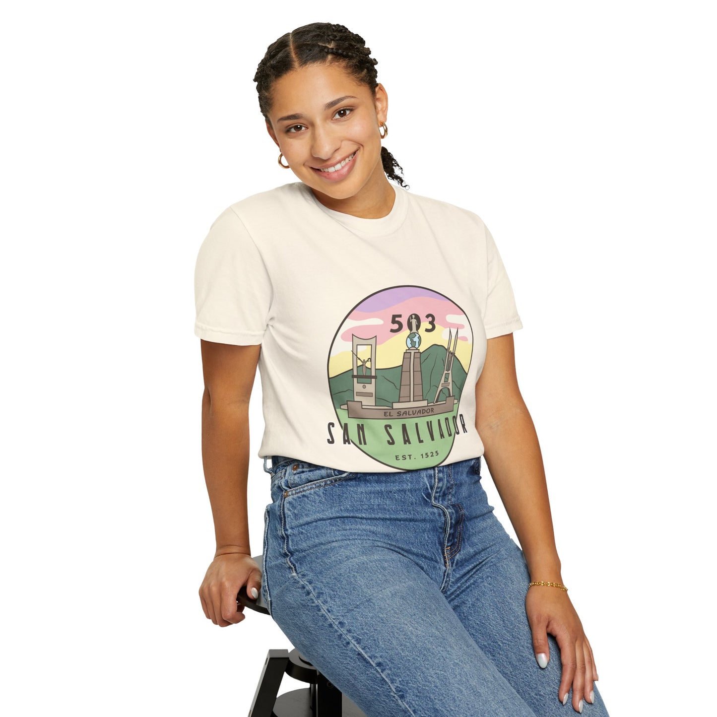 San Salvador 503 - El Salvador Unisex Garment-Dyed T-shirt