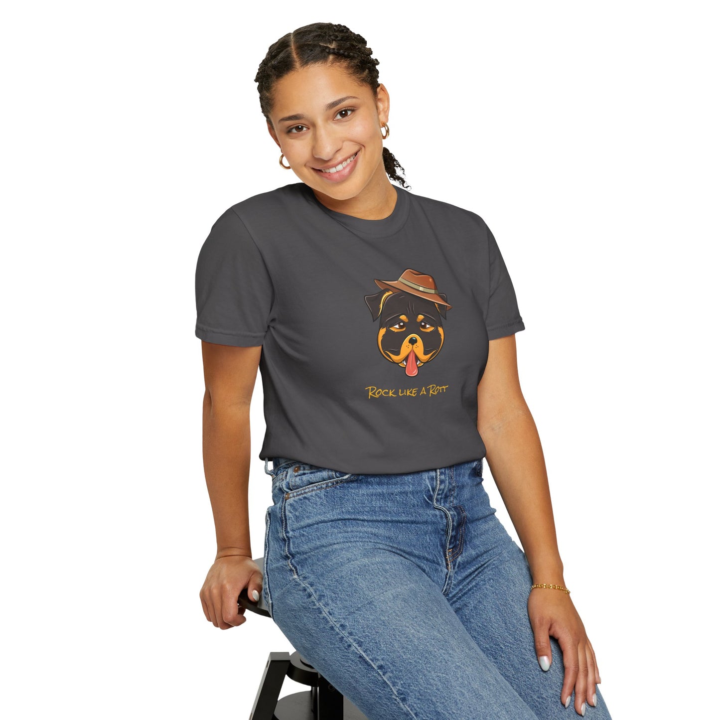 “Rock like a Rott” Rottweiler - Unisex Garment-Dyed T-shirt