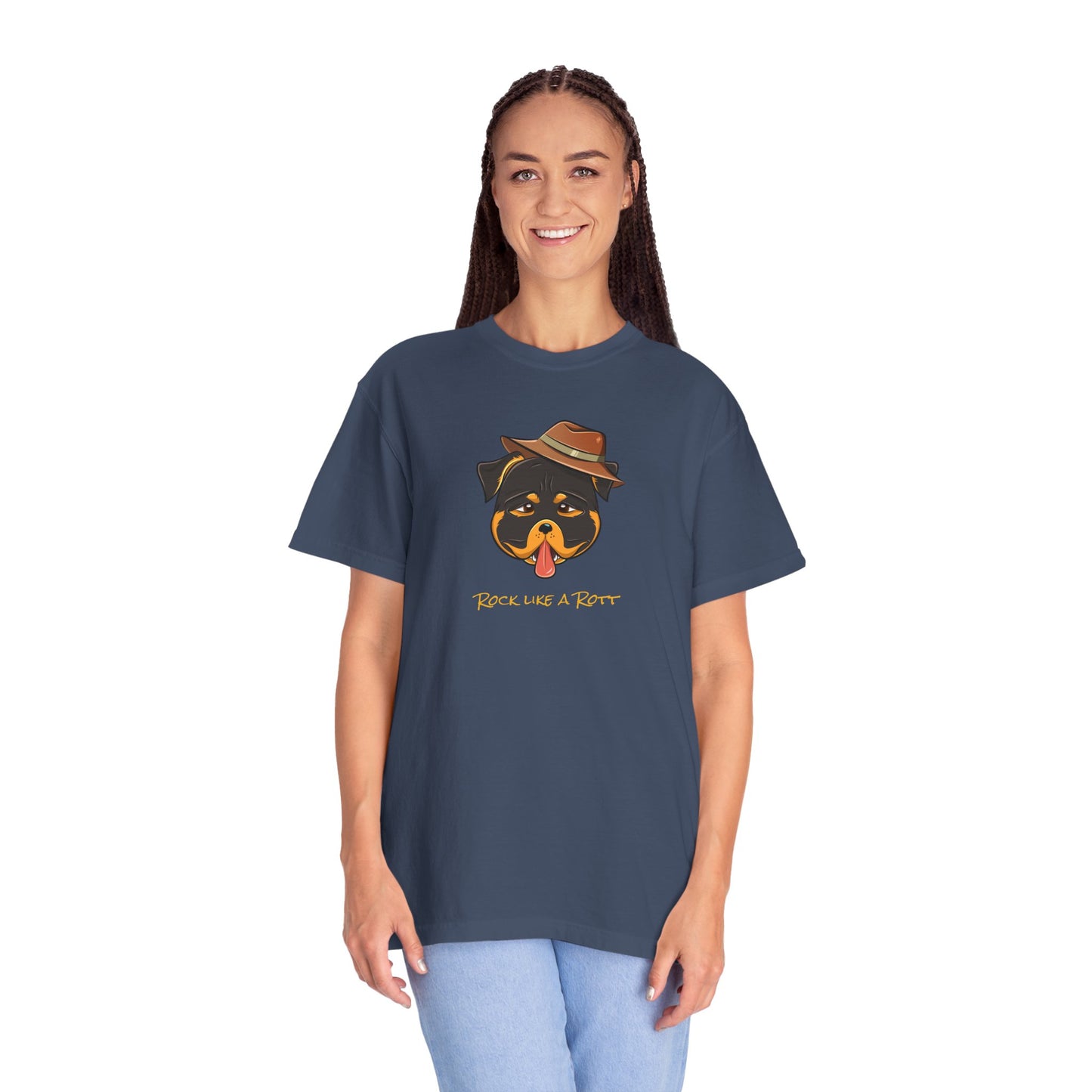 “Rock like a Rott” Rottweiler - Unisex Garment-Dyed T-shirt