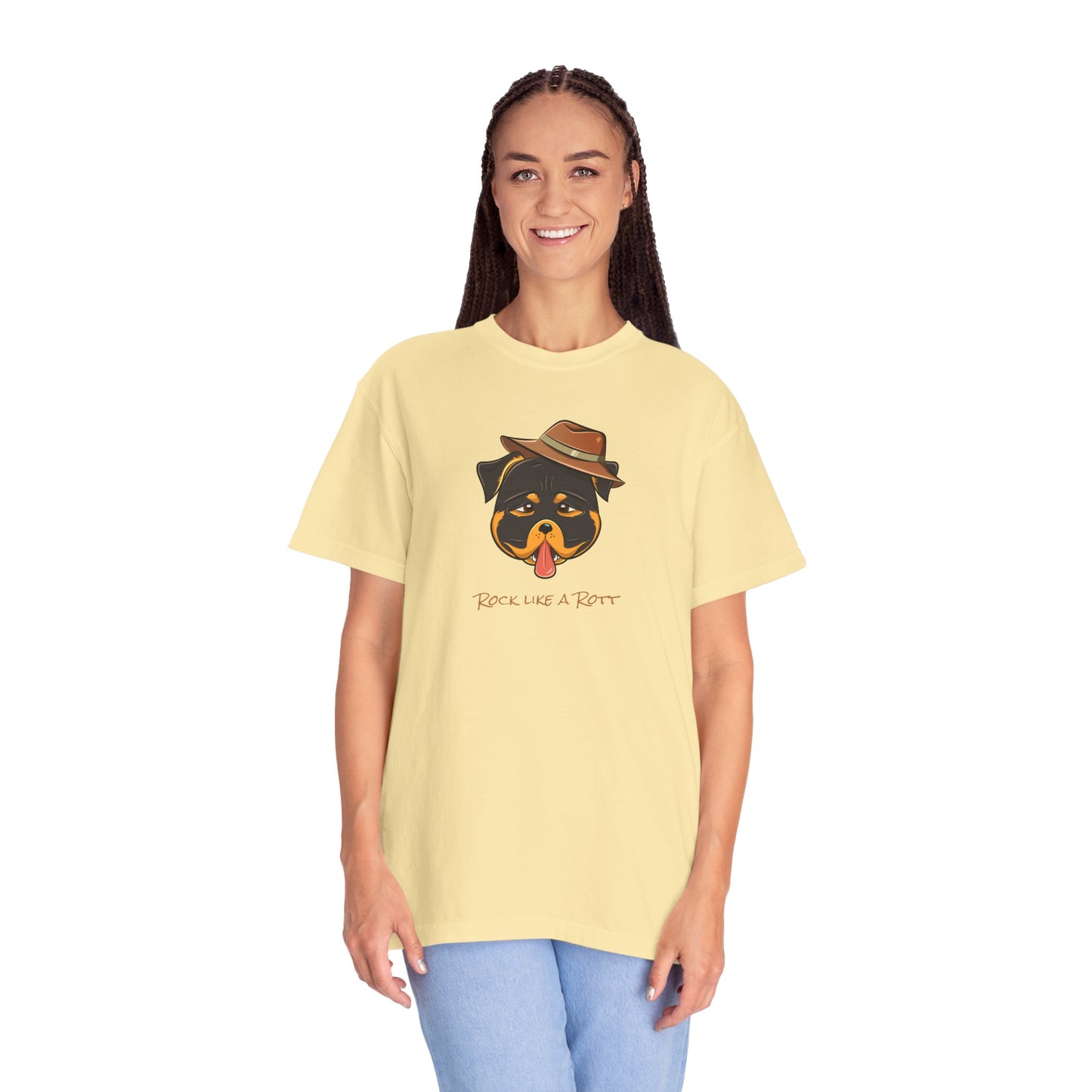 “Rock like a Rott” Rottweiler - Unisex Garment-Dyed T-shirt