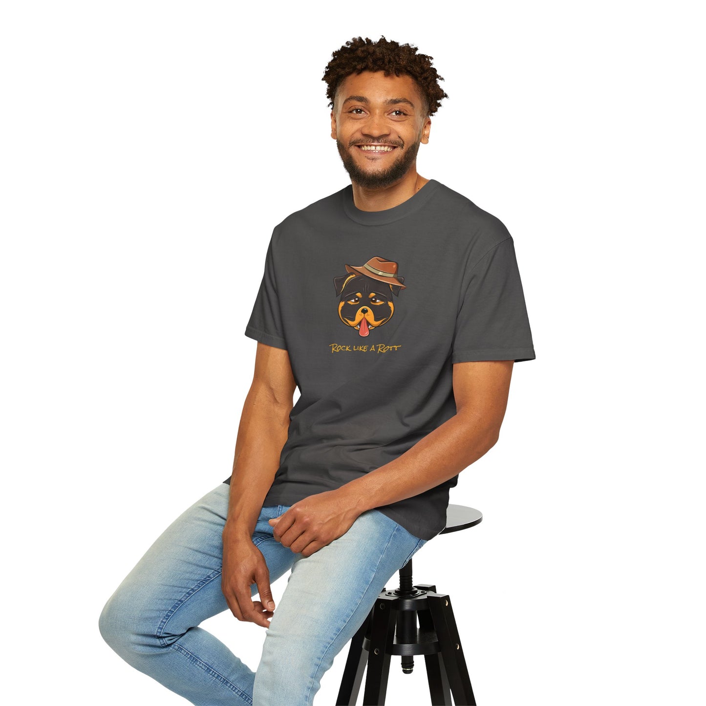 “Rock like a Rott” Rottweiler - Unisex Garment-Dyed T-shirt