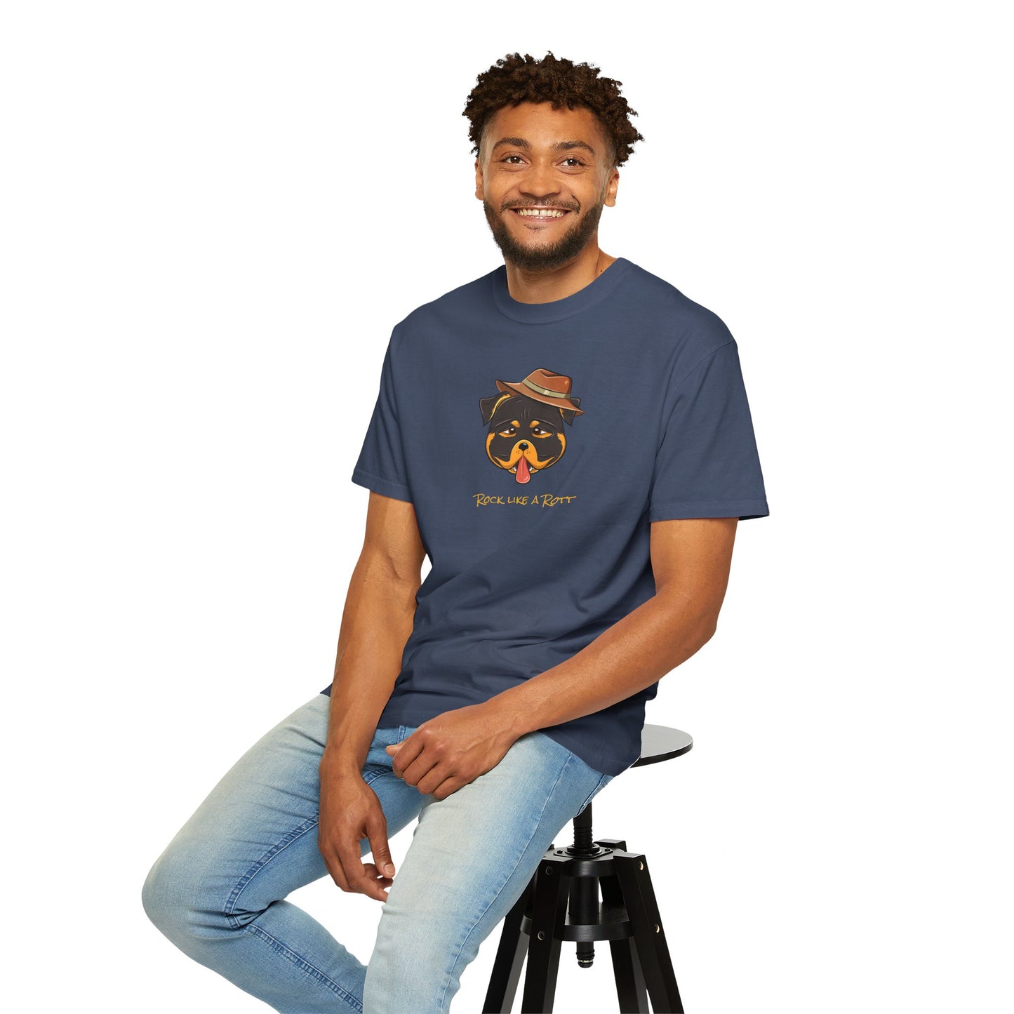 “Rock like a Rott” Rottweiler - Unisex Garment-Dyed T-shirt