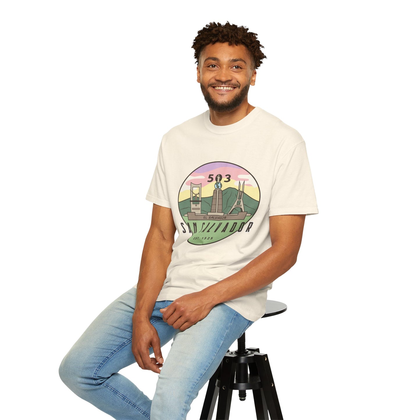 San Salvador 503 - El Salvador Unisex Garment-Dyed T-shirt