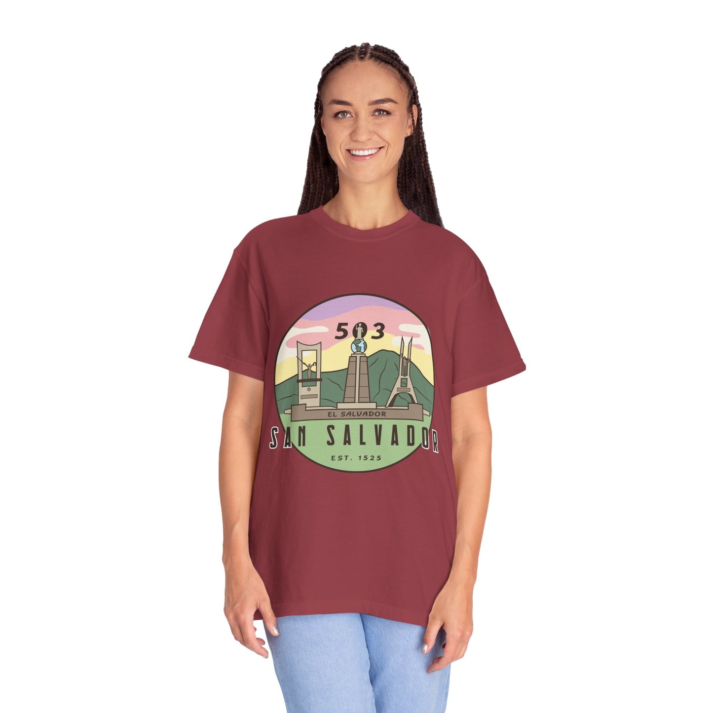 San Salvador 503 - El Salvador Unisex Garment-Dyed T-shirt