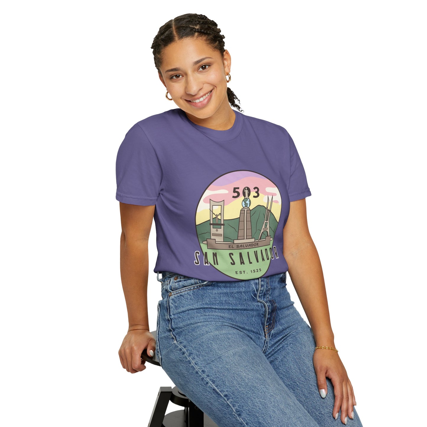 San Salvador 503 - El Salvador Unisex Garment-Dyed T-shirt