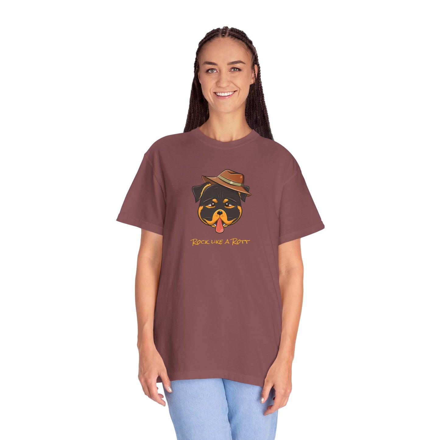 “Rock like a Rott” Rottweiler - Unisex Garment-Dyed T-shirt