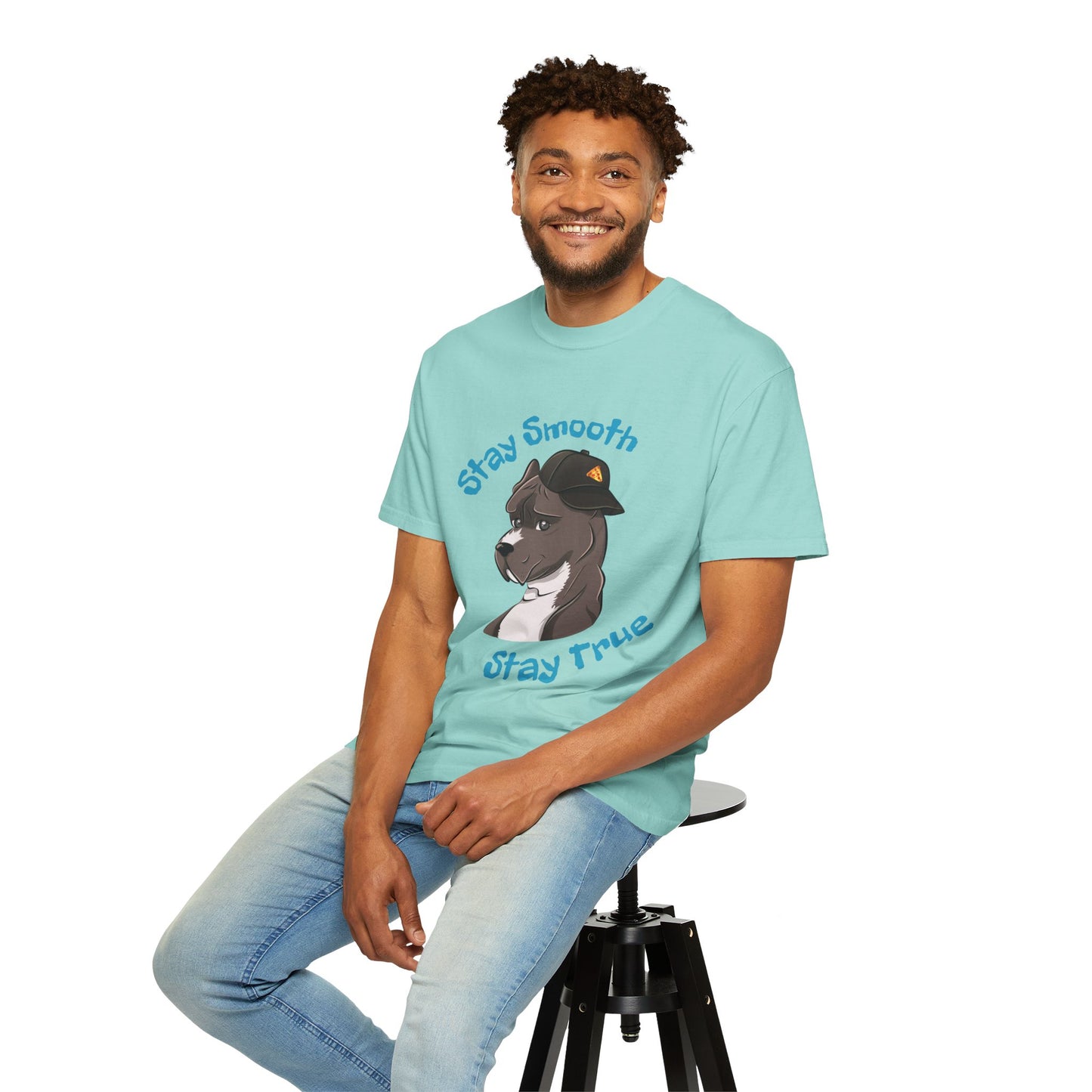 “Stay Smooth, Stay True” Pitbull - Unisex Garment-Dyed T-shirt