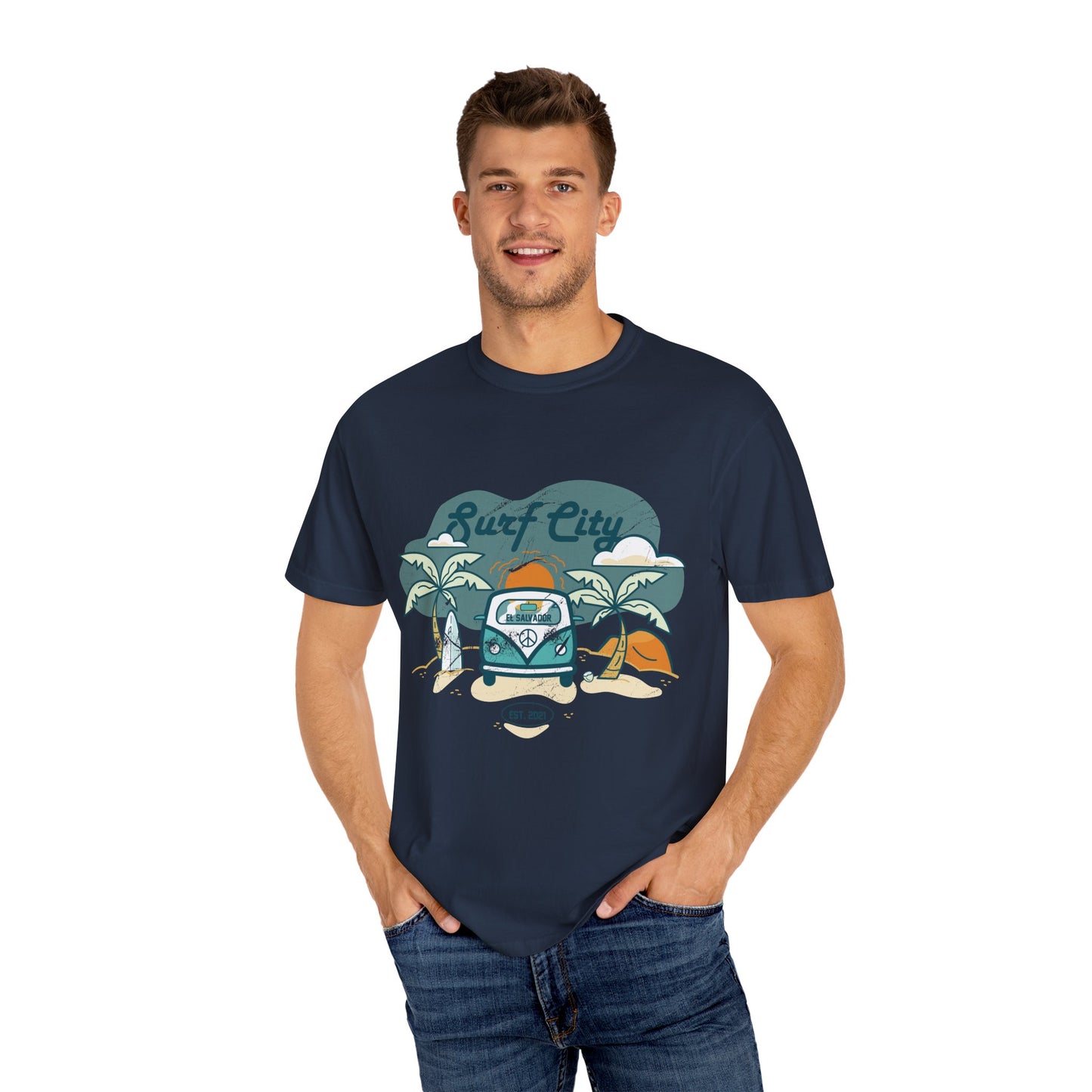 Surf City - El Salvador Unisex Garment-Dyed T-shirt