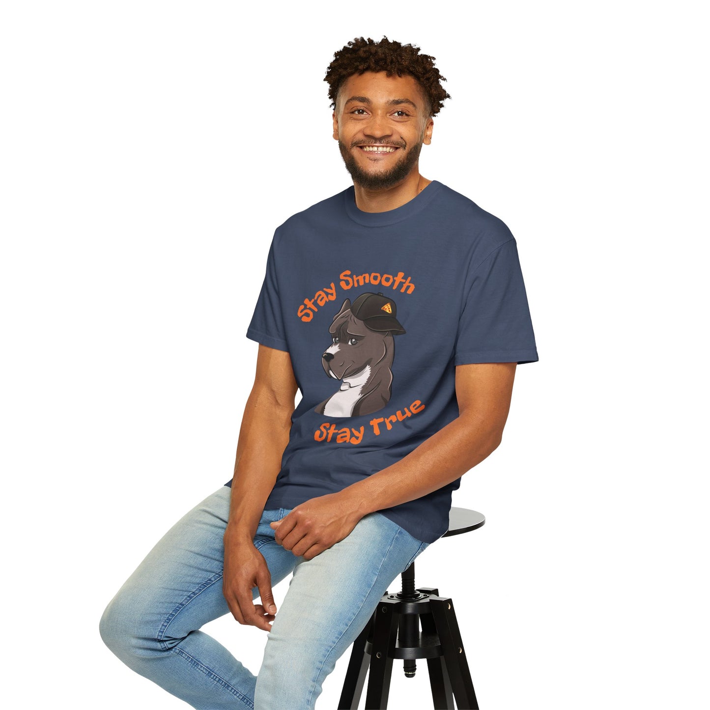“Stay Smooth, Stay True” Pitbull - Unisex Garment-Dyed T-shirt