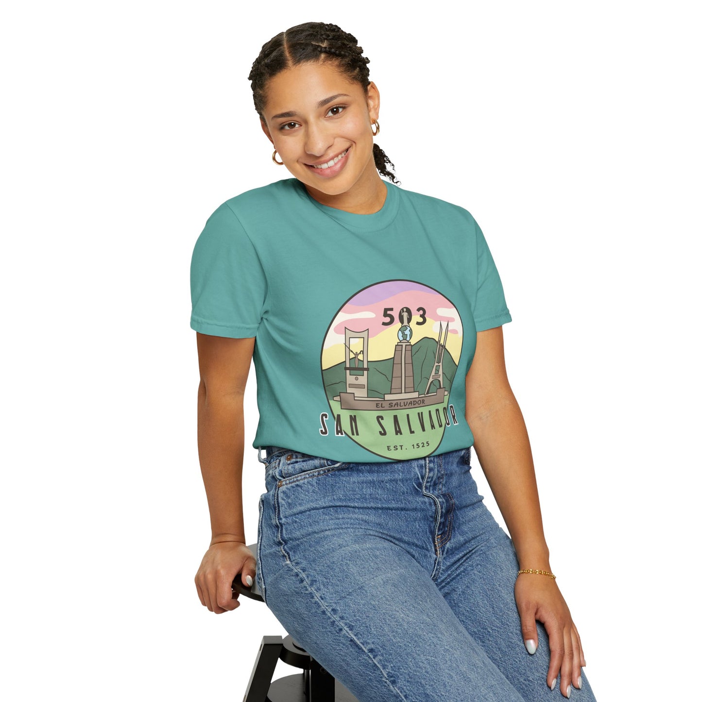 San Salvador 503 - El Salvador Unisex Garment-Dyed T-shirt