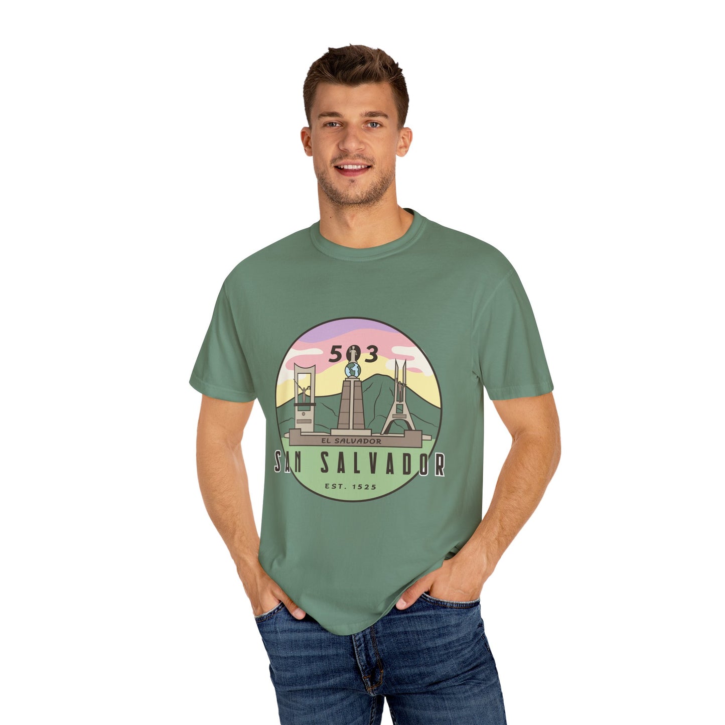 San Salvador 503 - El Salvador Unisex Garment-Dyed T-shirt