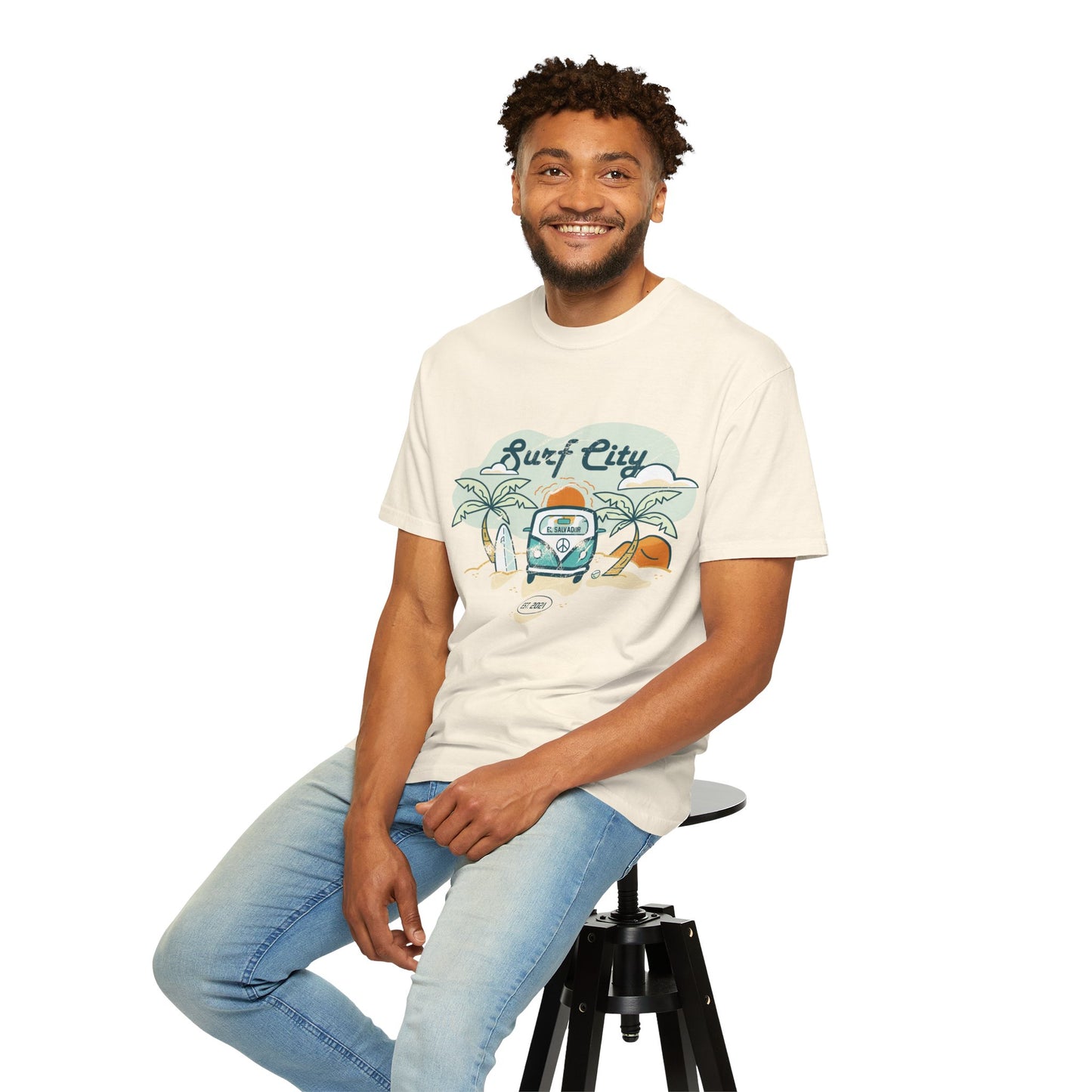 Surf City - El Salvador Unisex Garment-Dyed T-shirt