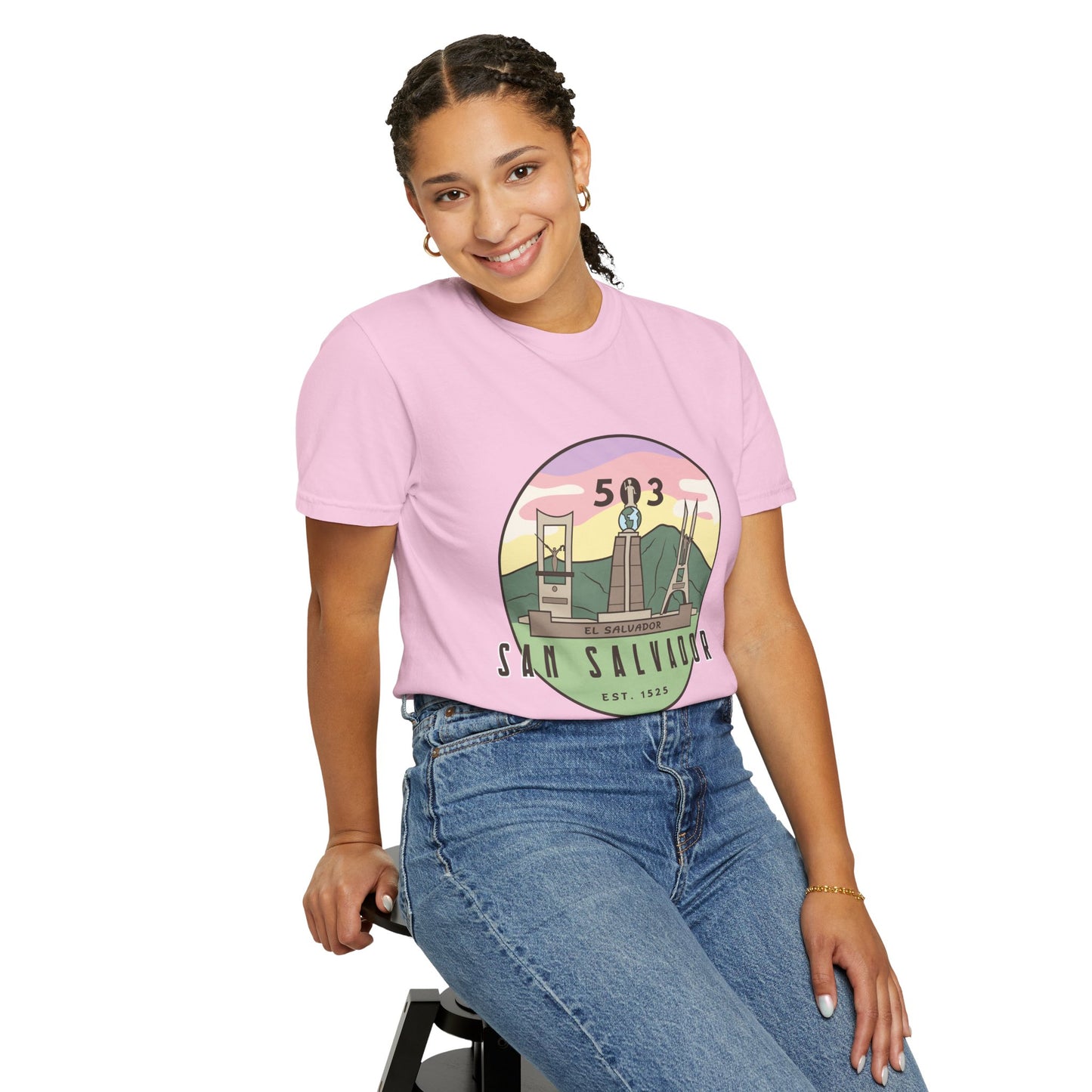 San Salvador 503 - El Salvador Unisex Garment-Dyed T-shirt