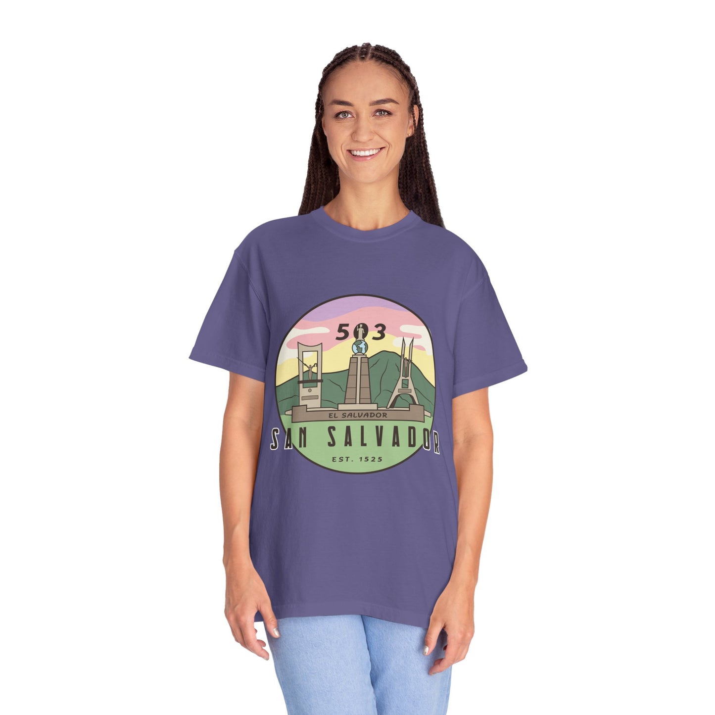 San Salvador 503 - El Salvador Unisex Garment-Dyed T-shirt