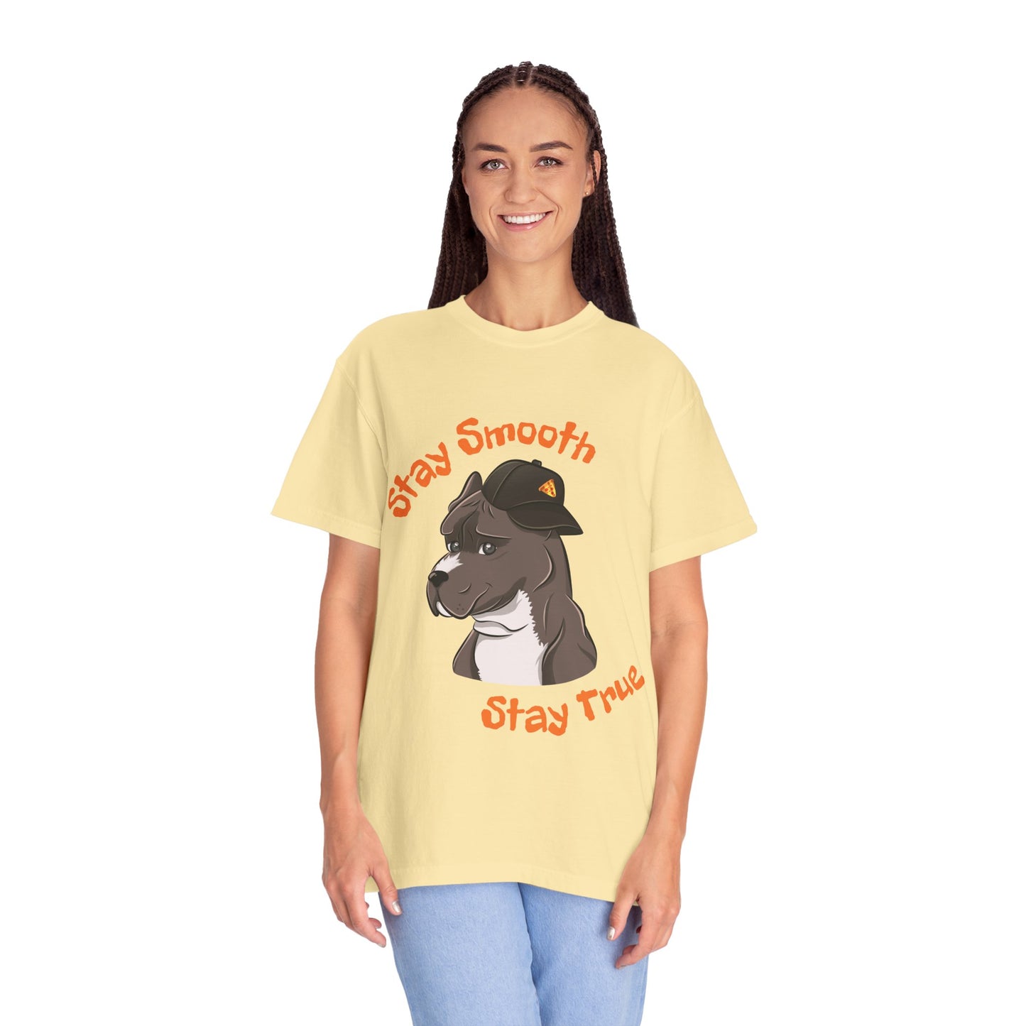 “Stay Smooth, Stay True” Pitbull - Unisex Garment-Dyed T-shirt
