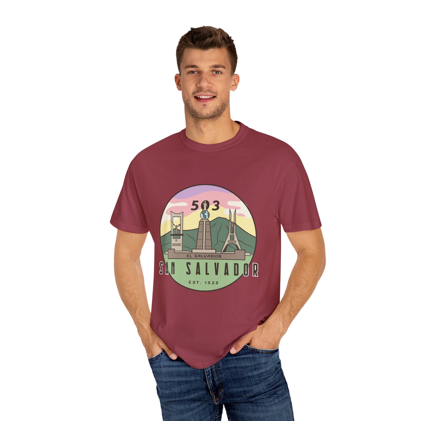 San Salvador 503 - El Salvador Unisex Garment-Dyed T-shirt