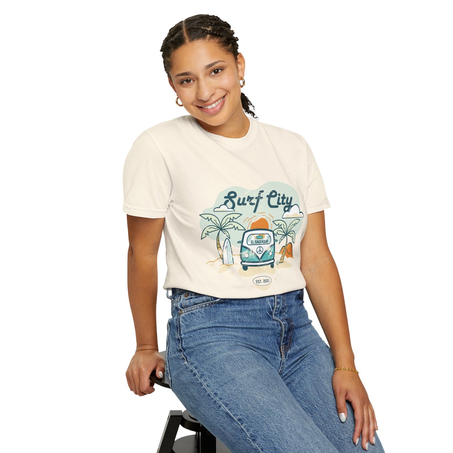 Surf City - El Salvador Unisex Garment-Dyed T-shirt