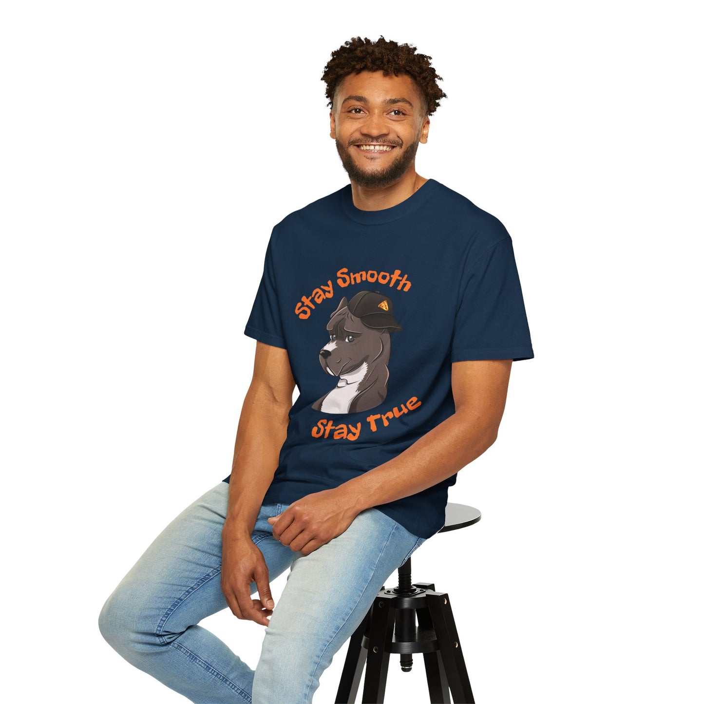 “Stay Smooth, Stay True” Pitbull - Unisex Garment-Dyed T-shirt