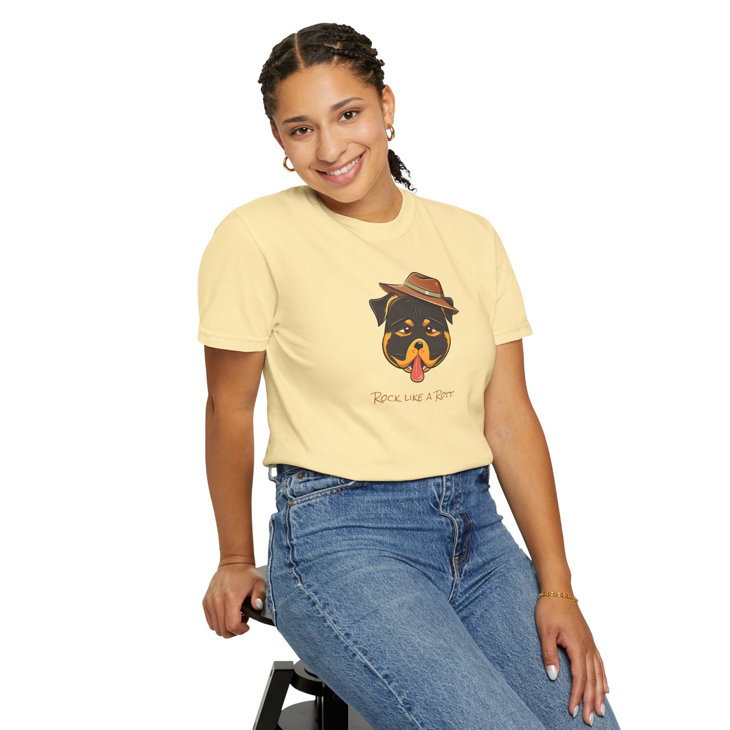 “Rock like a Rott” Rottweiler - Unisex Garment-Dyed T-shirt