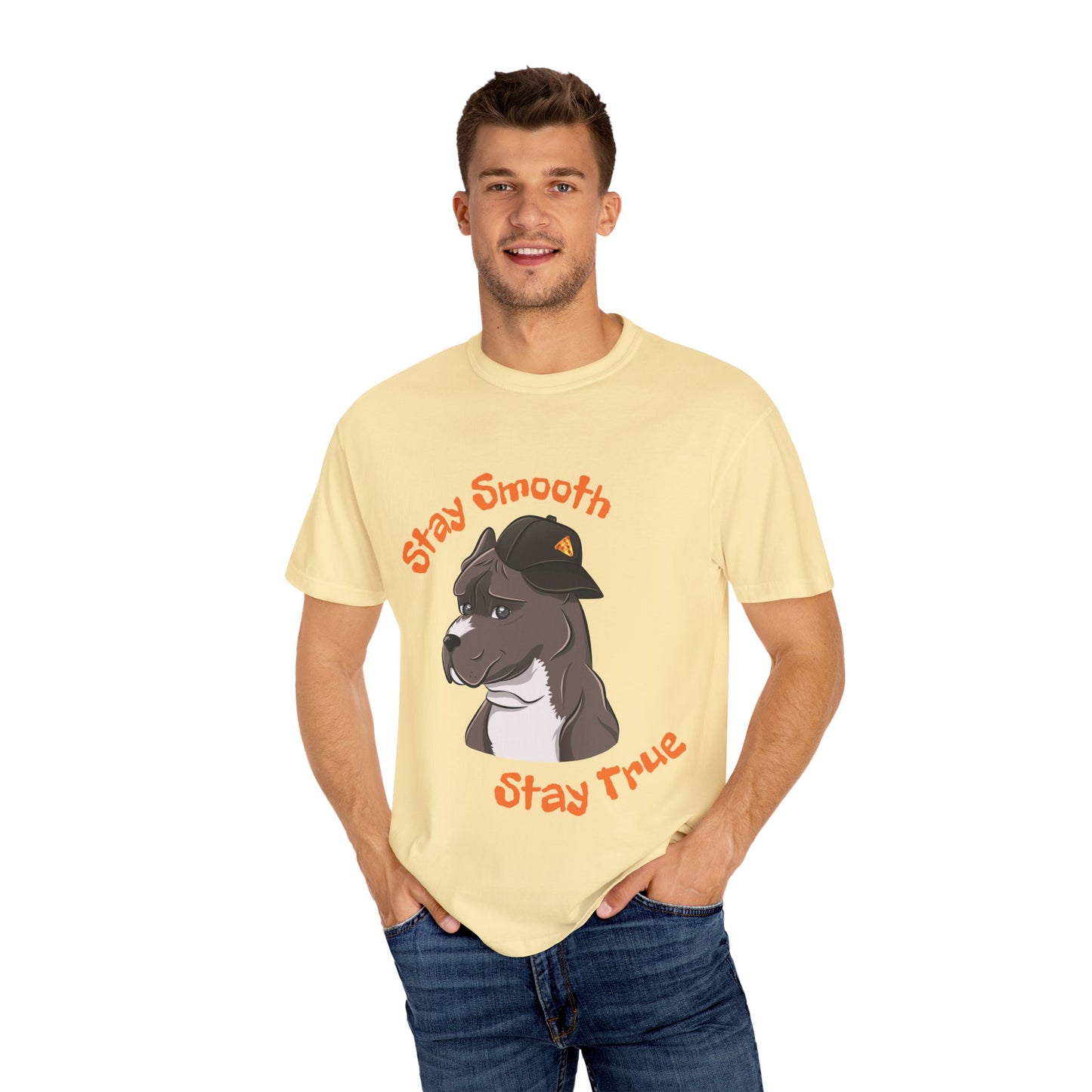 “Stay Smooth, Stay True” Pitbull - Unisex Garment-Dyed T-shirt